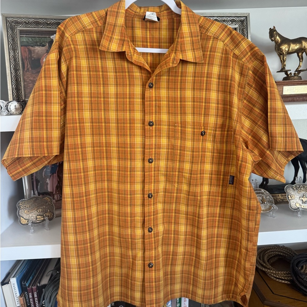 Patagonia Men's Yellow Plaid Button Down Shirt